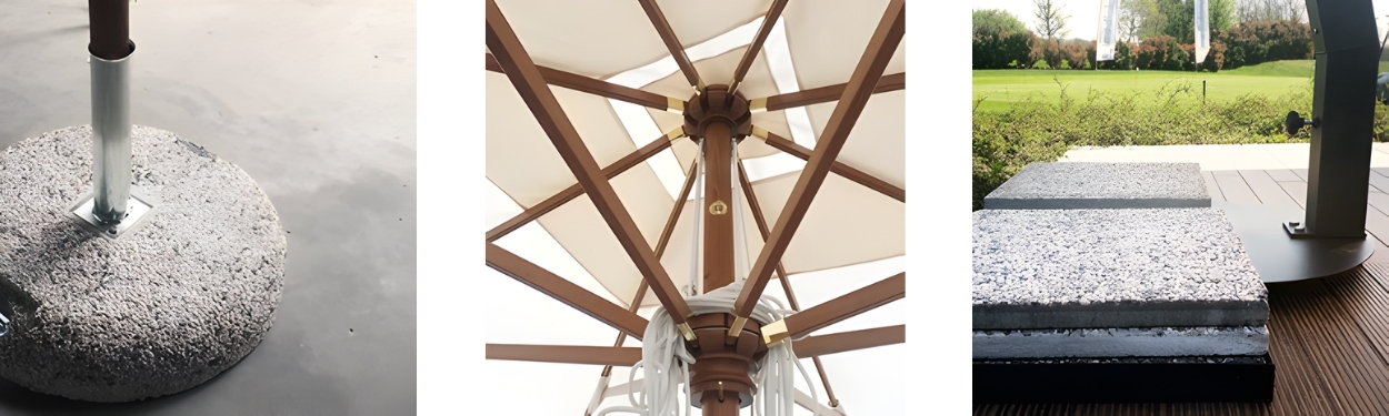 gallery elementi che rendono un ombrellone antivento