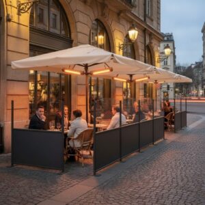 HPV001-paravento-da-bar-centro-città-con-ombrellone-e-lampade-riscaldanti