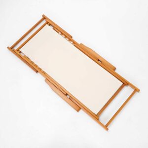 sdraio in legno con braccioli ripiegabile